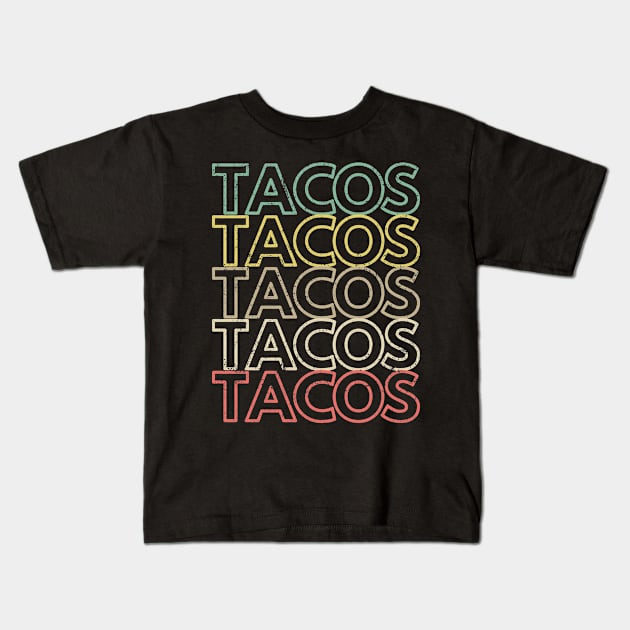 Vintage Tacos Kids T-Shirt by amitsurti